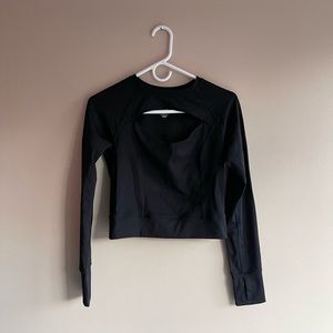 TALA CUT OUT LONG SLEEVE TOP - black